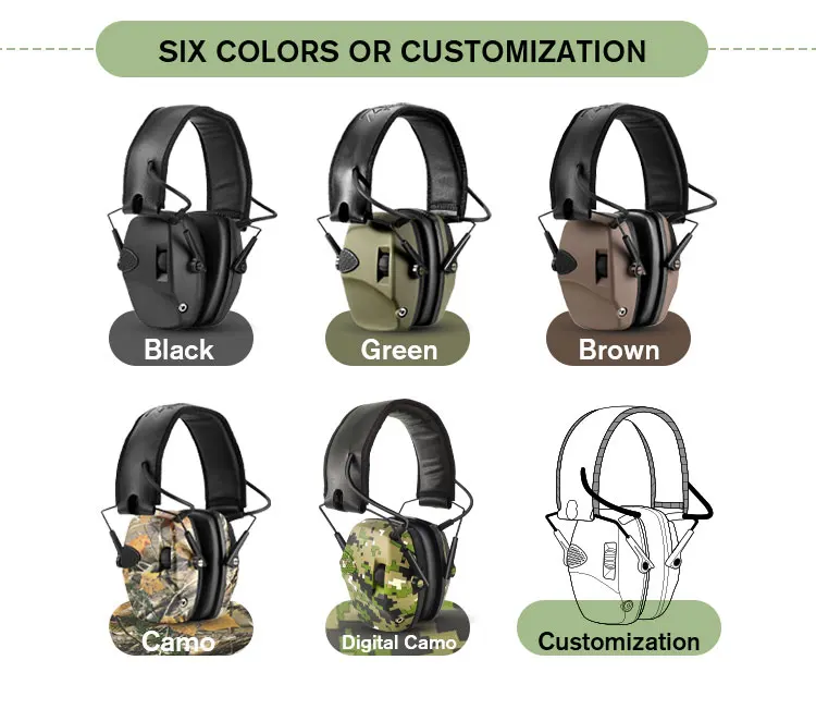 SNR 27dB CE Certified Hearing Protection Shooting Firearms Hunting Headphones 350 Hours Battery Life Electronic Tactical Gun