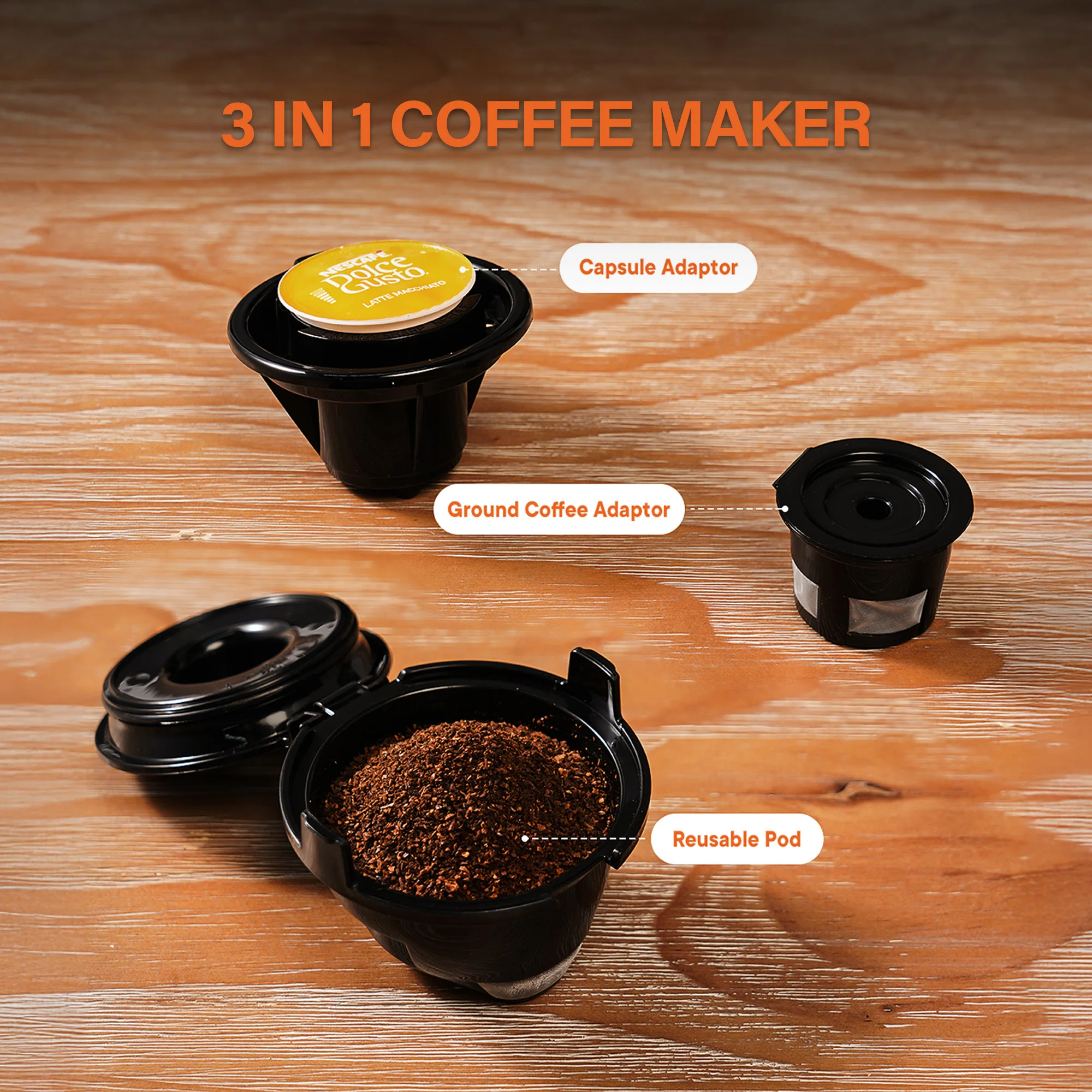 SHARDOR Instant Coffee Brewer Tea Machine Black Single Coffee Pod Fast Brew K-Cup Coffee Latte and Cappuccino Maker