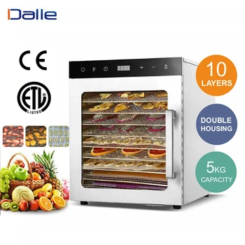 10 Trays Double Layers Casing Digital Control Stainless Steel Food Dehydrator for Vegetables and Meat