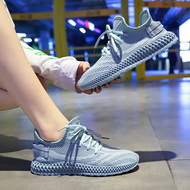 Summer 2022 New Breathable Women Shoes Comfortable Sports Lace-up Women Shoes Mesh Upper Girls Rubber Sneakers - Image 2