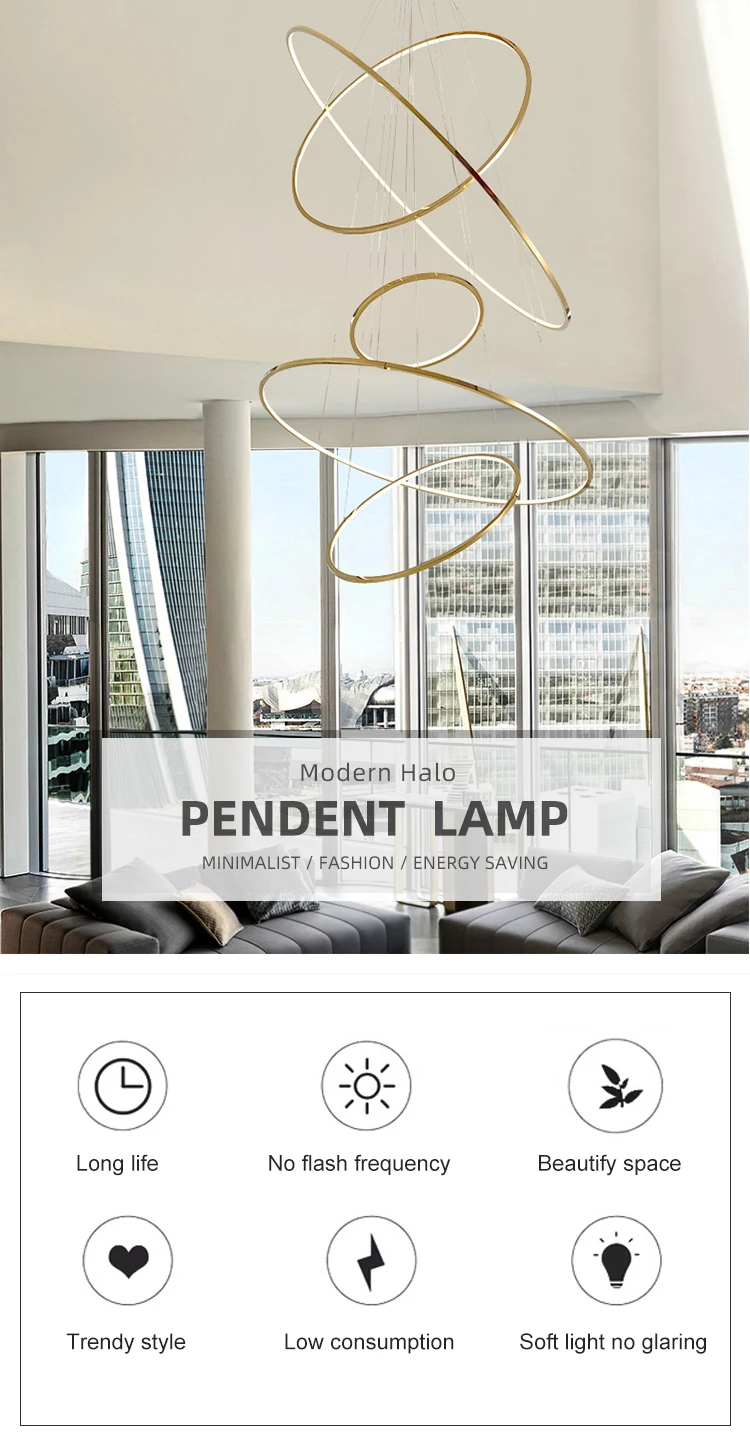 ptr835 unique design indoor decoration lighting hotel villa stainless steel round modern led chandelier-0