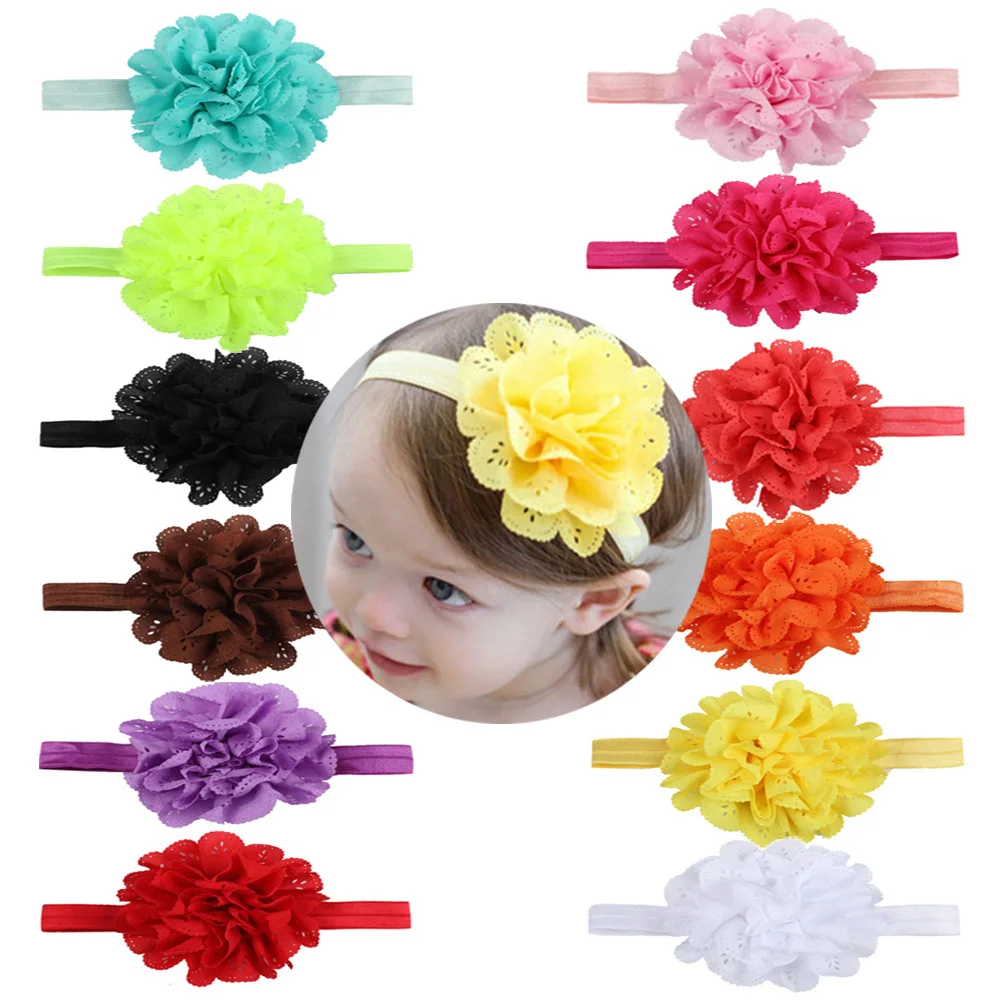 5pcs Lovely Hair Band Baby Girl's Headbands Chiffon Hair Flower Item
