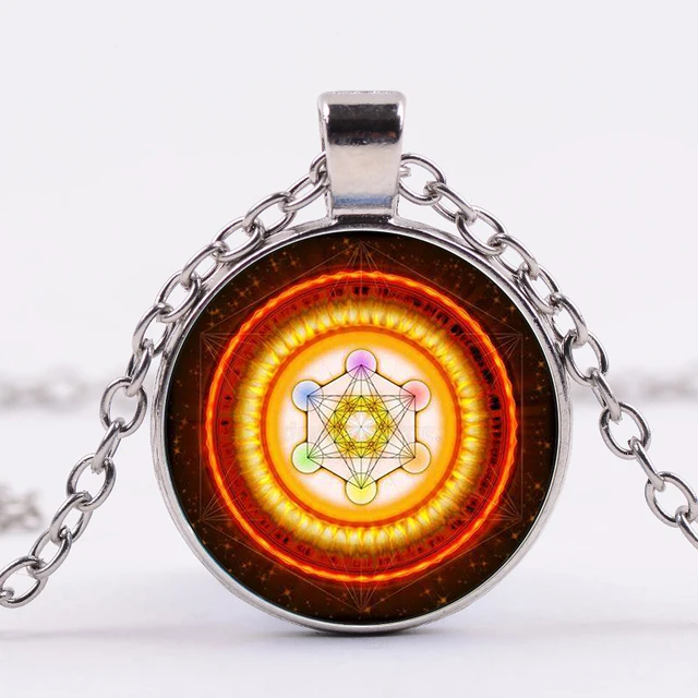 metatron's cube glass pendant