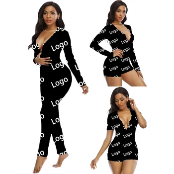 Vendor Wholesale Custom Printed Designer Design Your Own Adult Women Pajama Onesie For Women Adults With Custom Logo Bulk