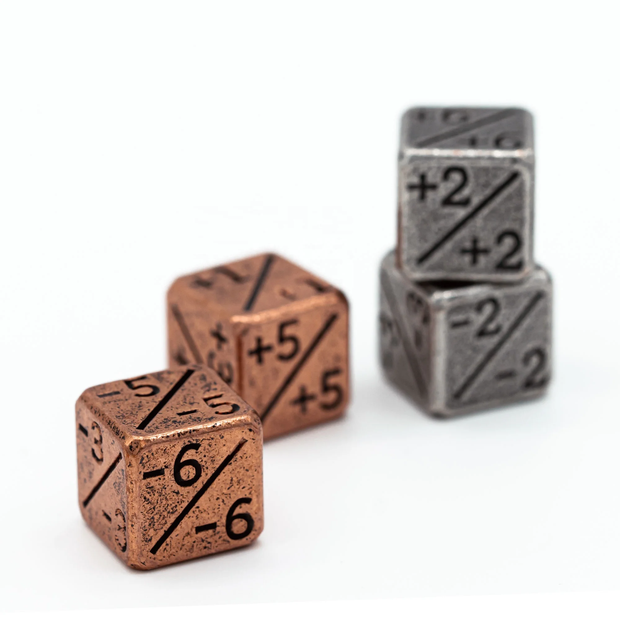 Udixi Polyhedral Custom logo Rpg Dungeons and Dragons Metal Plus and Minus Counter Dice