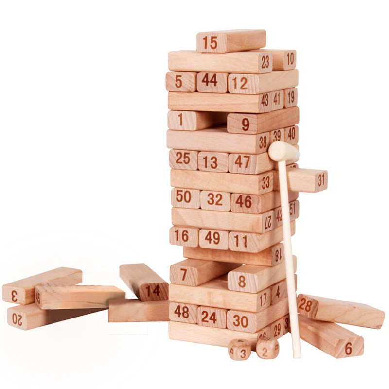 Generic Jenga en bois jeu de tour d'empilage avec 54 blocs de bois