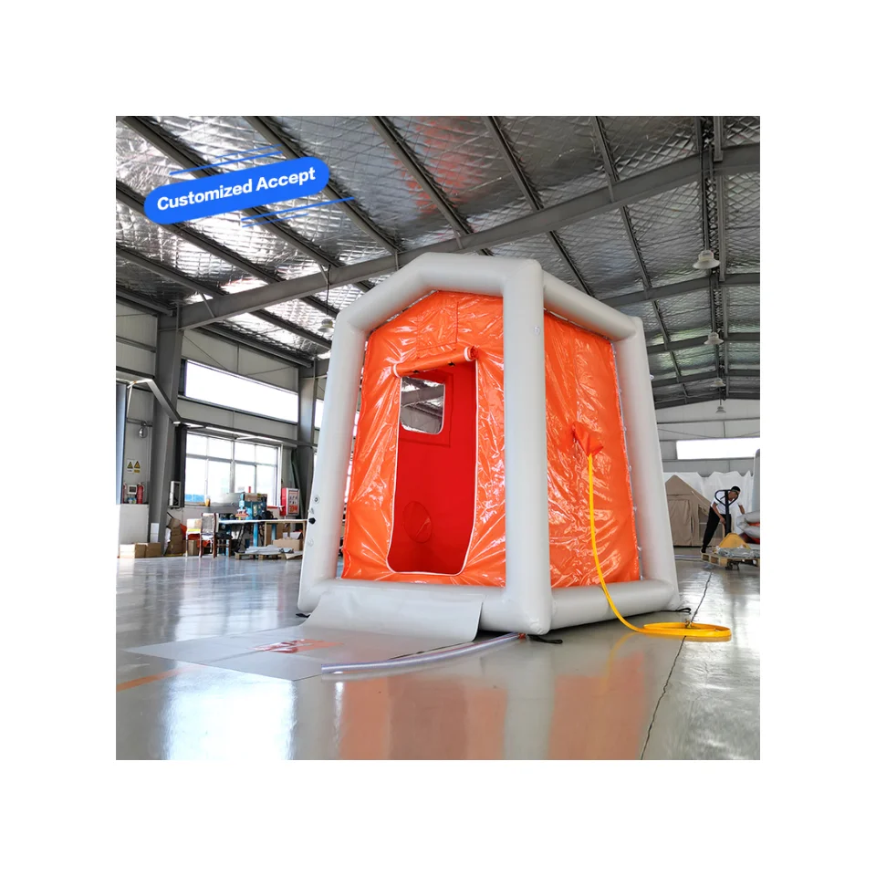 Factory Customize Waterproof Windproof Airtight PVC Inflatable Tent Reusable Easy Quick Install Decontamination Tent Outdoor