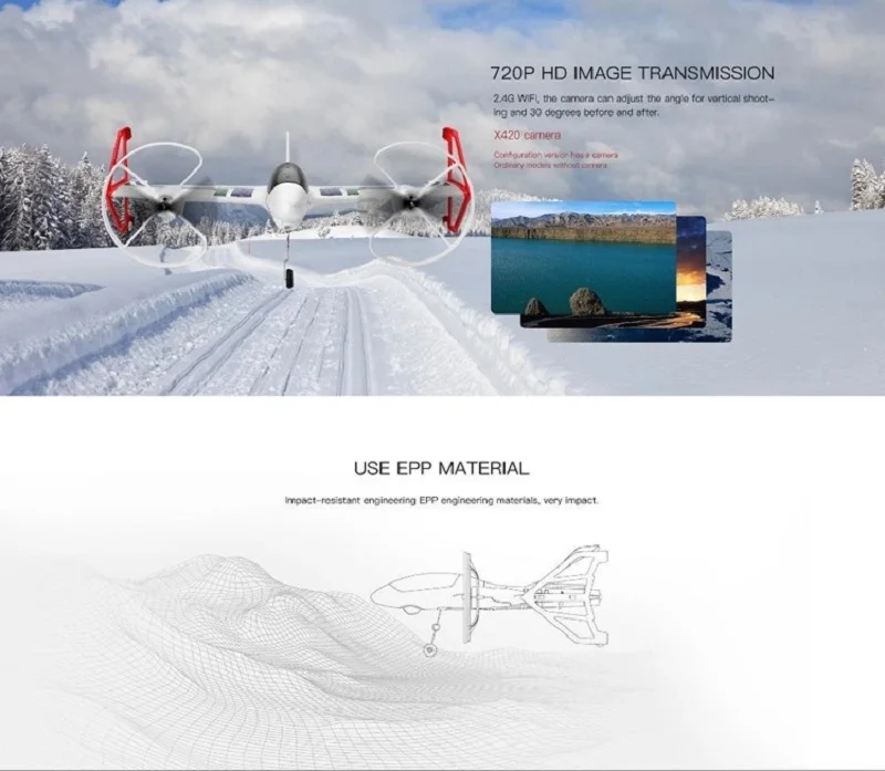 Xueren WLtoys XK X420 2.4G 6CH RC Quadcopter Brushless RC Glider Fixed Wing RC Airplane Aircraft RTF With Kid's Toys