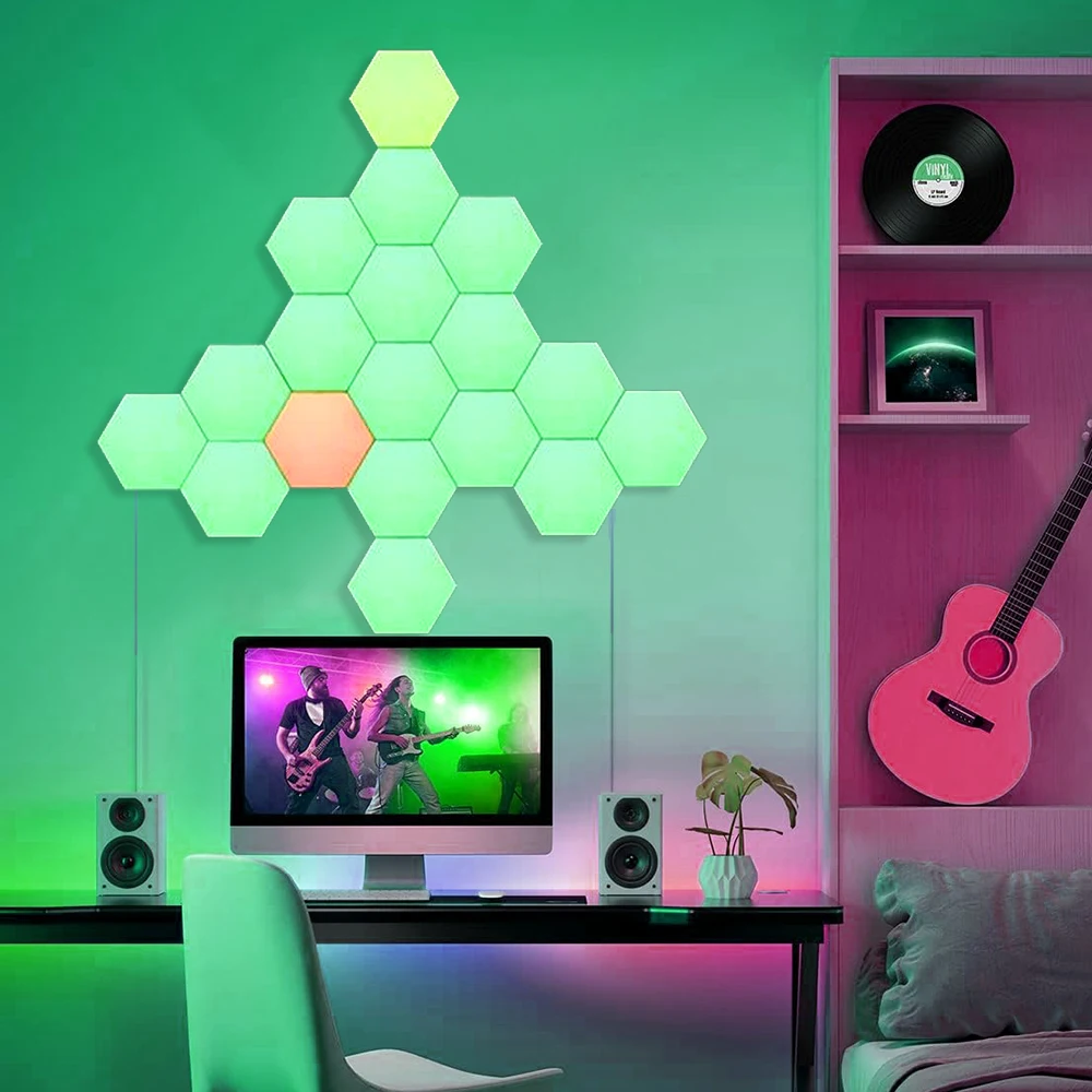 Shenzhen JEJA Mobile Phone App RGBIC Dream Color Hexagon Lights for Wall Wall Decoration Light Luces Led Con Sensor De Sonido