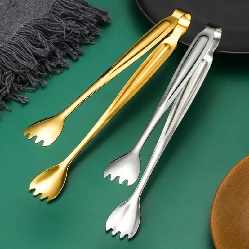 Customized Logo Wholesale 304 Stainless Steel BBQ Clips Kitchen Tongs Ice Accessories for Home Cooking Tongs