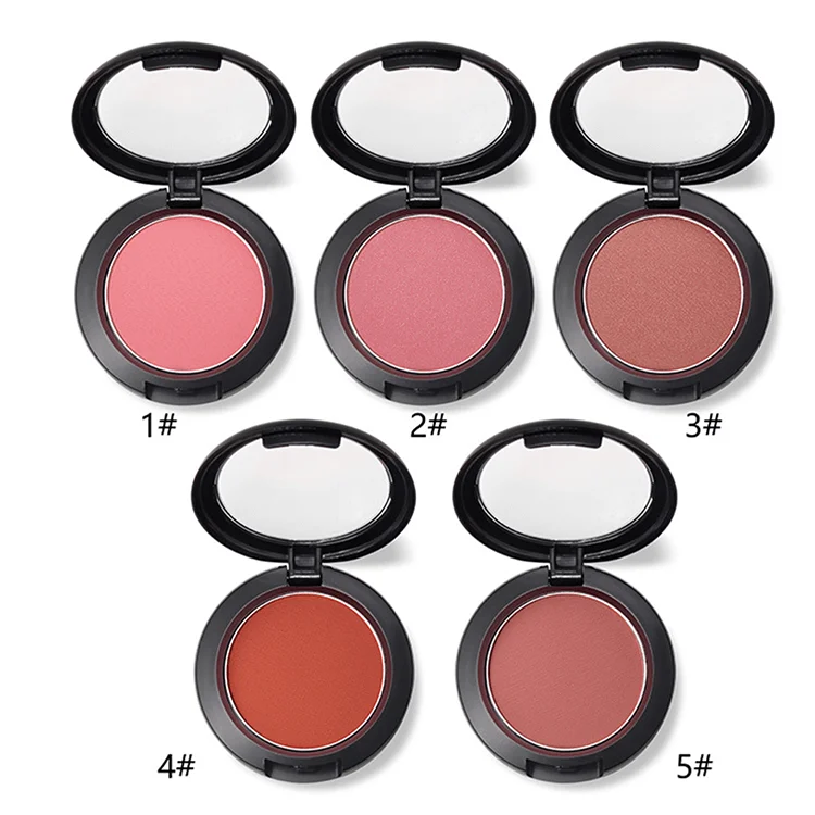 MS Makeup Oem 5 Colors Black Monochrome Makeup Blush Matte Shimmer Face Powder Waterproof Long Lasting Private Label Blush