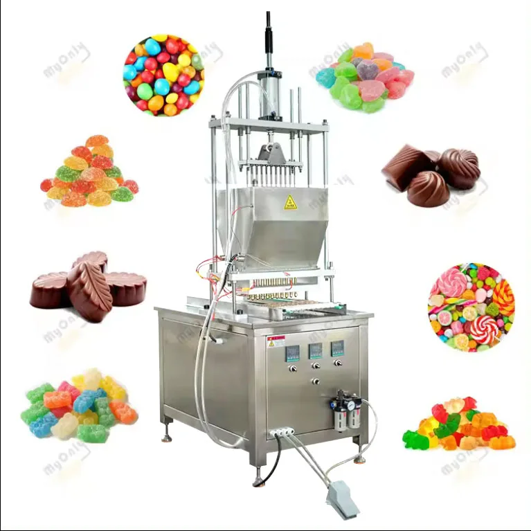 Multi Fruit Colored Color Bear Shaped Medium Size Milk Toffee Pop Lollipop Mold Make Machine Small Business