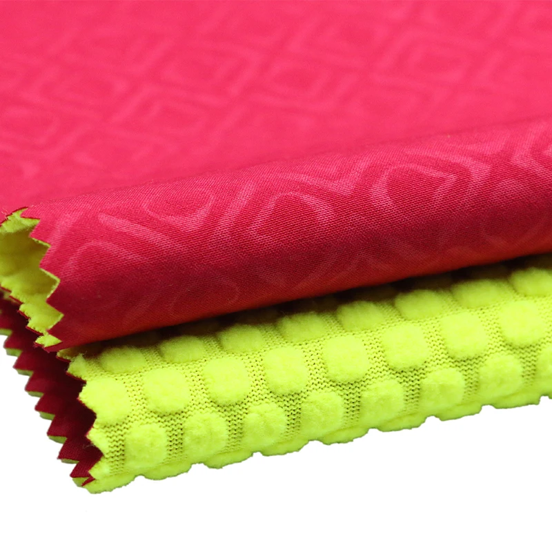 Factory Custom Embossed Four Sided Elastic Fabric Jacquest Plaid Polar Fleece Soft Shell Jacket Tpu Film Elasticity Fabric