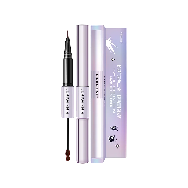 Long-Lasting 2.4g Black Brown Water Proof Liquid Eyeliner Pencil Eyelash Glue Pen In One