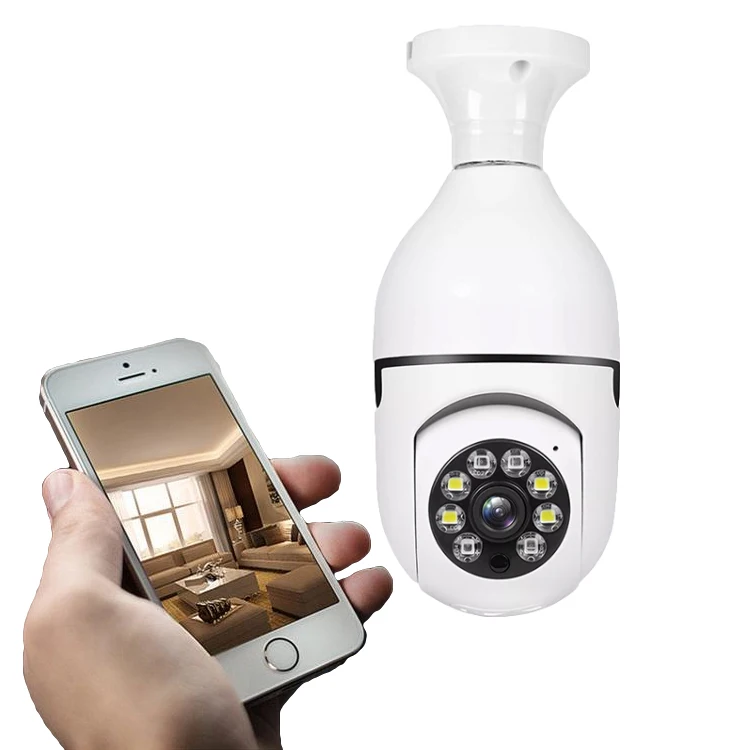 Video Recording 1080P HD Home Security Bulb 360 Degree Camera