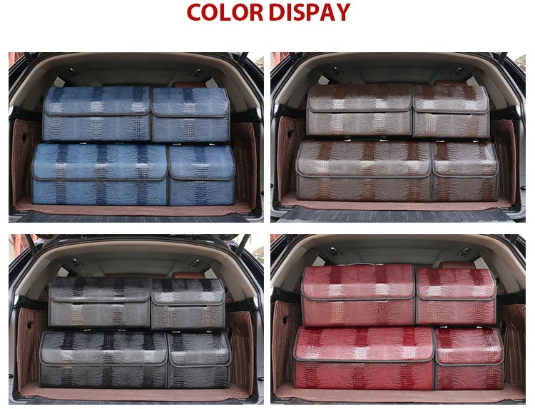 Сверхмощный портативный кожаный Органайзер для багажника автомобиля коробка хранения на заднее сиденье с ручкой