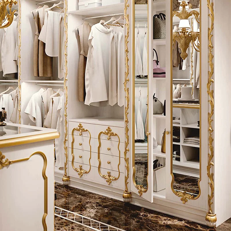 Cbmmart 2019 Light Luxury Gold Wardrobe /outline In Gold Extravagant Walk-in Closet - Buy ...