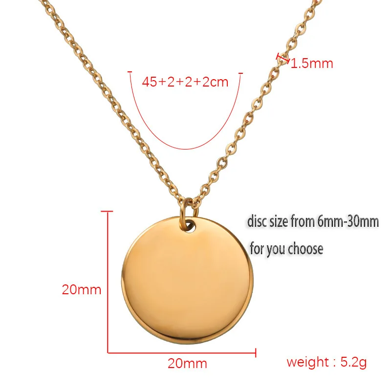 Round Corner Coin Necklace