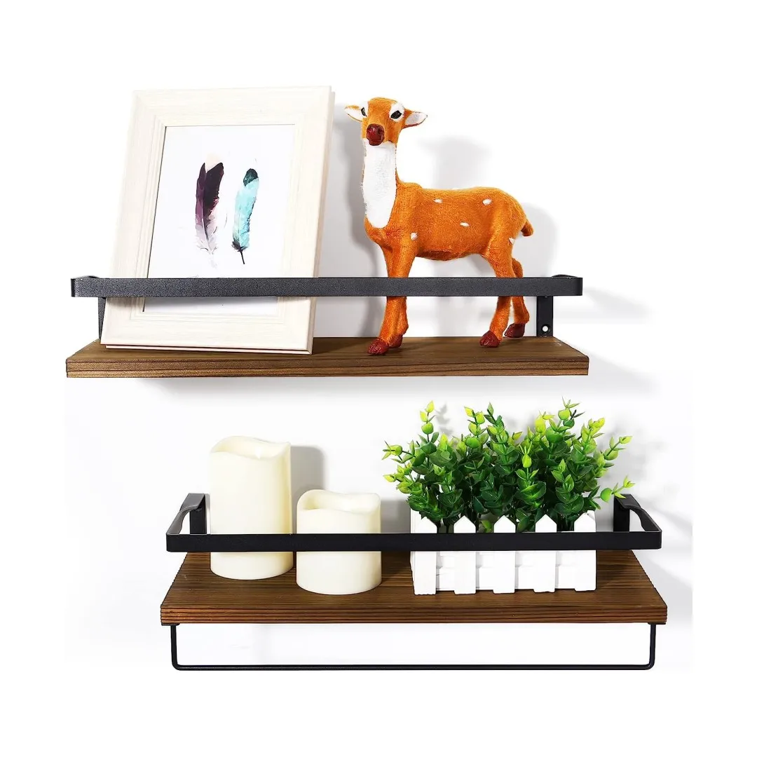 Wall Shelf Floating Shelves Wood Grain Shelves For Kitchen (dark Brown