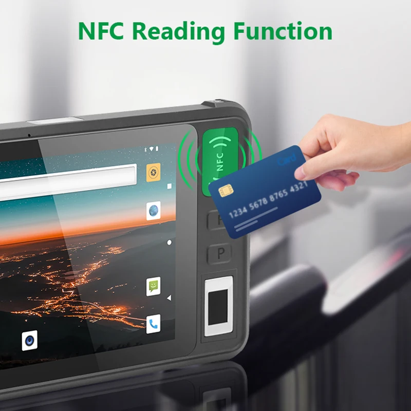 8 Inch IP67 Handheld Tablet RFID QR Code 2D Scanner NFC Reader Rugged Tablet 1000 Nits