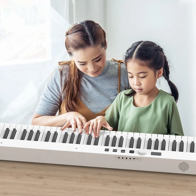Konix 88 Keys Foldable Electric Piano Keyboard Portable Digital Piano Touch Sensitive Keys Folding Piano with Battery