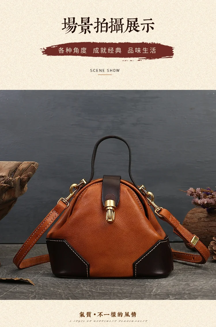 ANUENT Genuine Leather Small Crossbody Purse For Women - Vintage Brown Shoulder Bag, 9 Inch - View #6