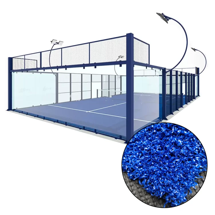 Factory price synthetic caespes faenum pro panoramico padel tennis atrio unum stop padel graminis artificialis