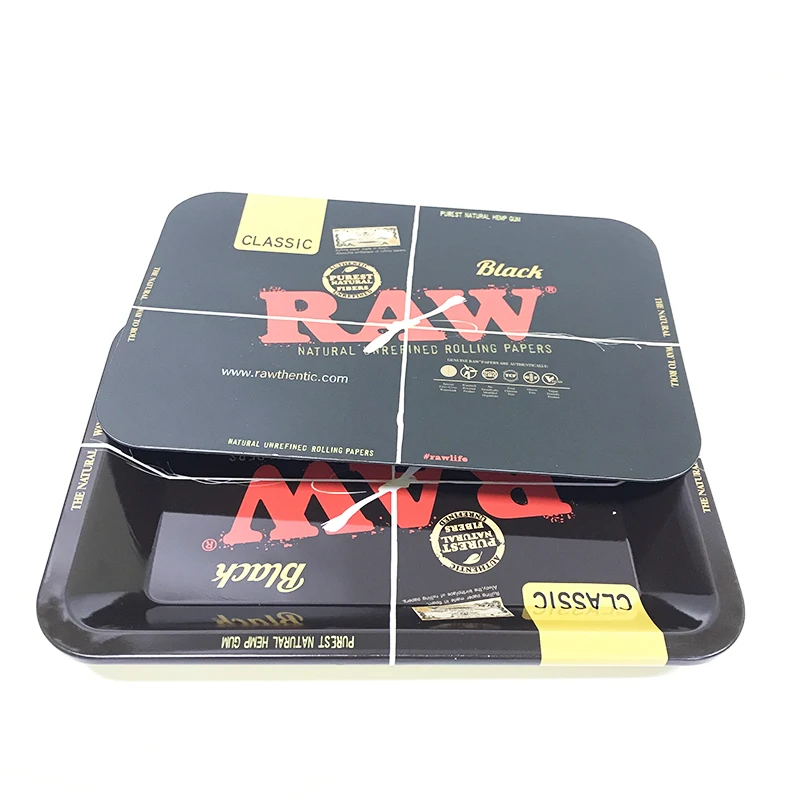 2020 New design raw/backwoods smoking accessories tray metal rolling tray with magnetic lid