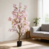 Albero di Ciliegio Artificiale Rosa Chiaro 130 cm in Vaso