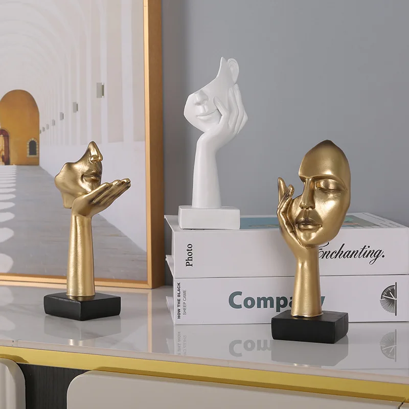 Abstract Face Mask Art Statue - Resin Home Decor Ornament