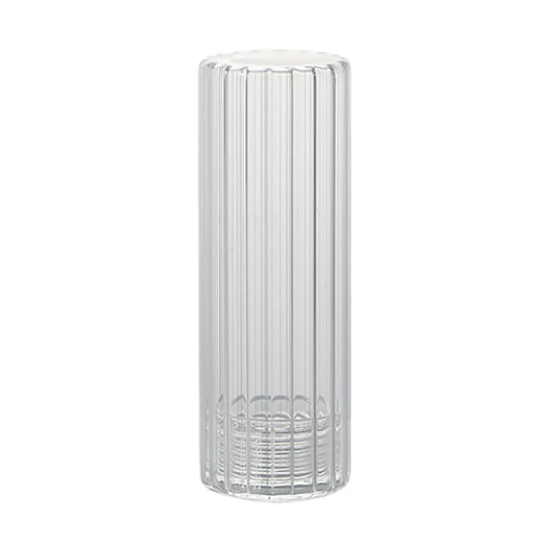 Custom Blown Screw Cylinder Shaped Borosilicate Glass Tube Lamp Shade