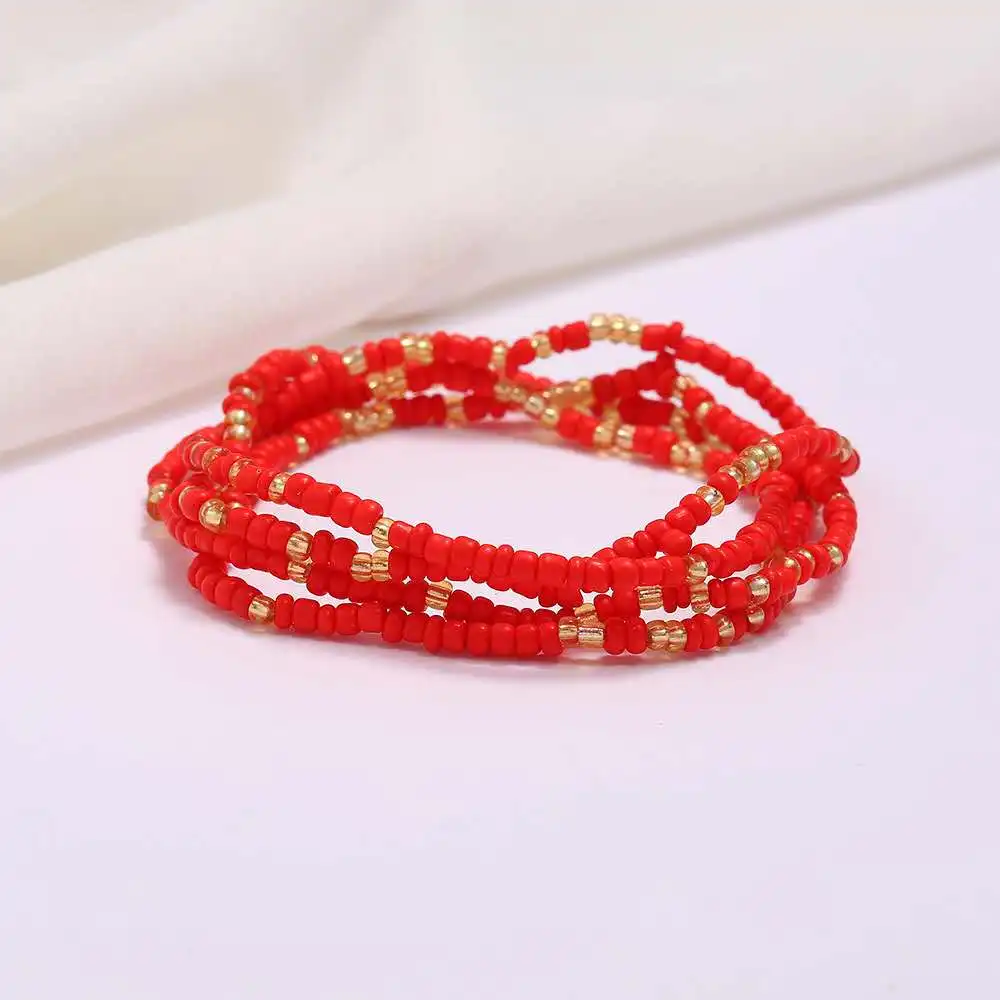 Красочные богемные двухрядные бусины на талию пляжные цепочки ювелирные