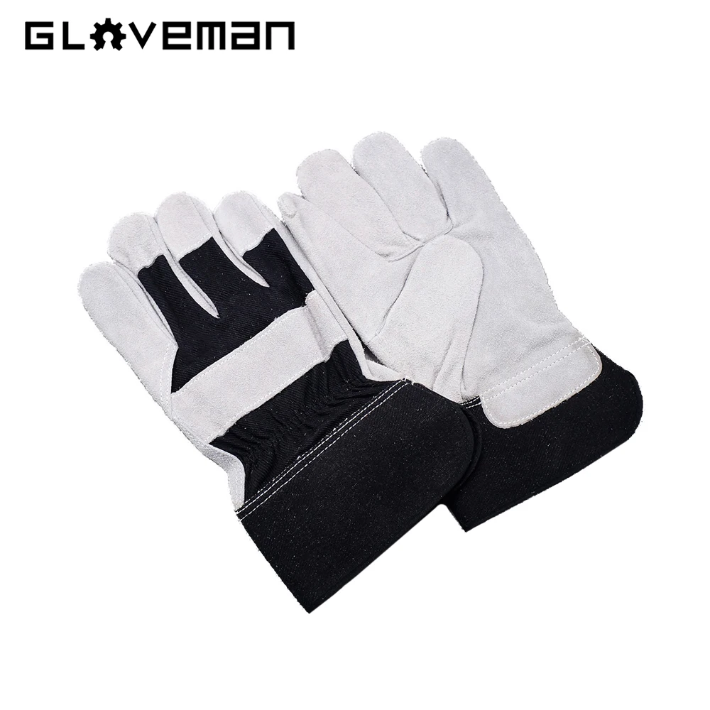 Сверхпрочная конструкция GLOVEMAN из воловьей кожи устойчивая к порезам промышленный риггер Безопасная рабочая парусина коровьей спилковой Сварочная