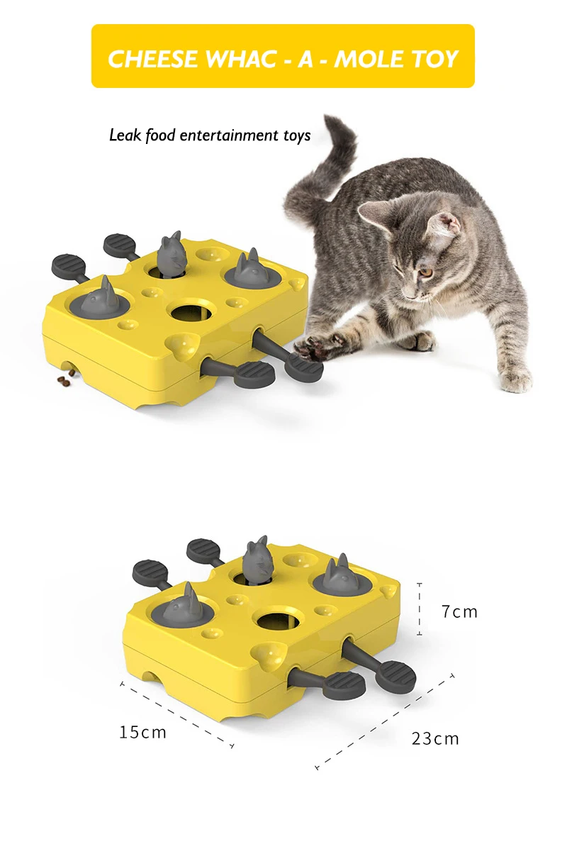 Cat Toy Self Pleasure Reliever Kitten Pet cat Slow Food Puzzle Whack-a-mole Box Interactive Concentration Training manufacture