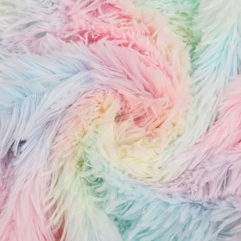 Colorful Tie Dye Plush Fabric Faux Fur 100% Polyester Pv Fleece For ...