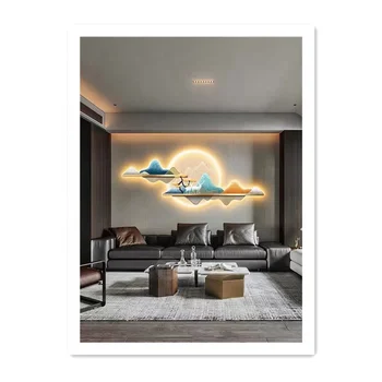 ArtUnion 3d modern Led Canvas painting with light 3D solid hang wall art picture framed Decor Print