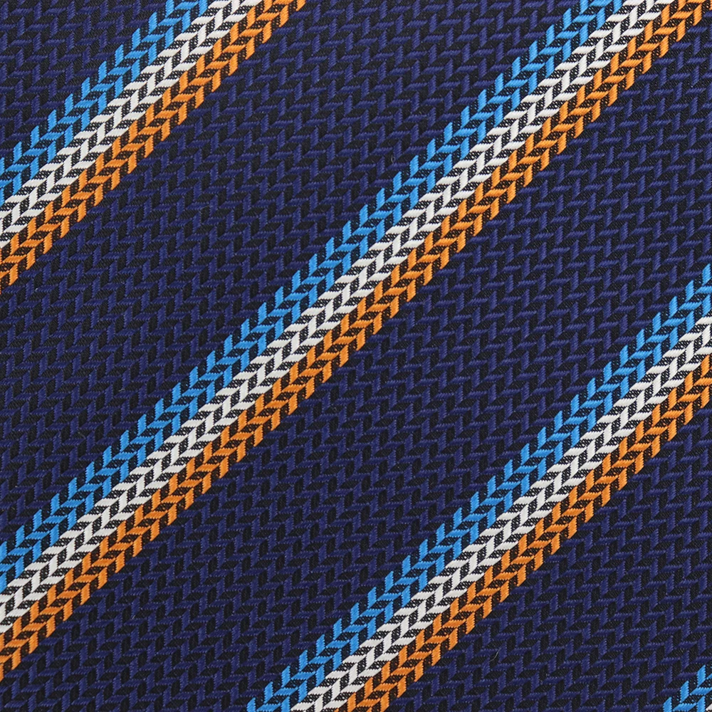 Factory Wholesale Navy Blue Woven Jacquard Formal Stripe Tie Polyester ...