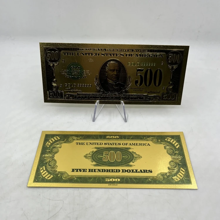 3 pcs The USD 5 100 500 United States dollars ingot 24k real gold