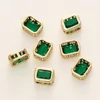 Cuentas de circonita verde de 18k con retención de color.