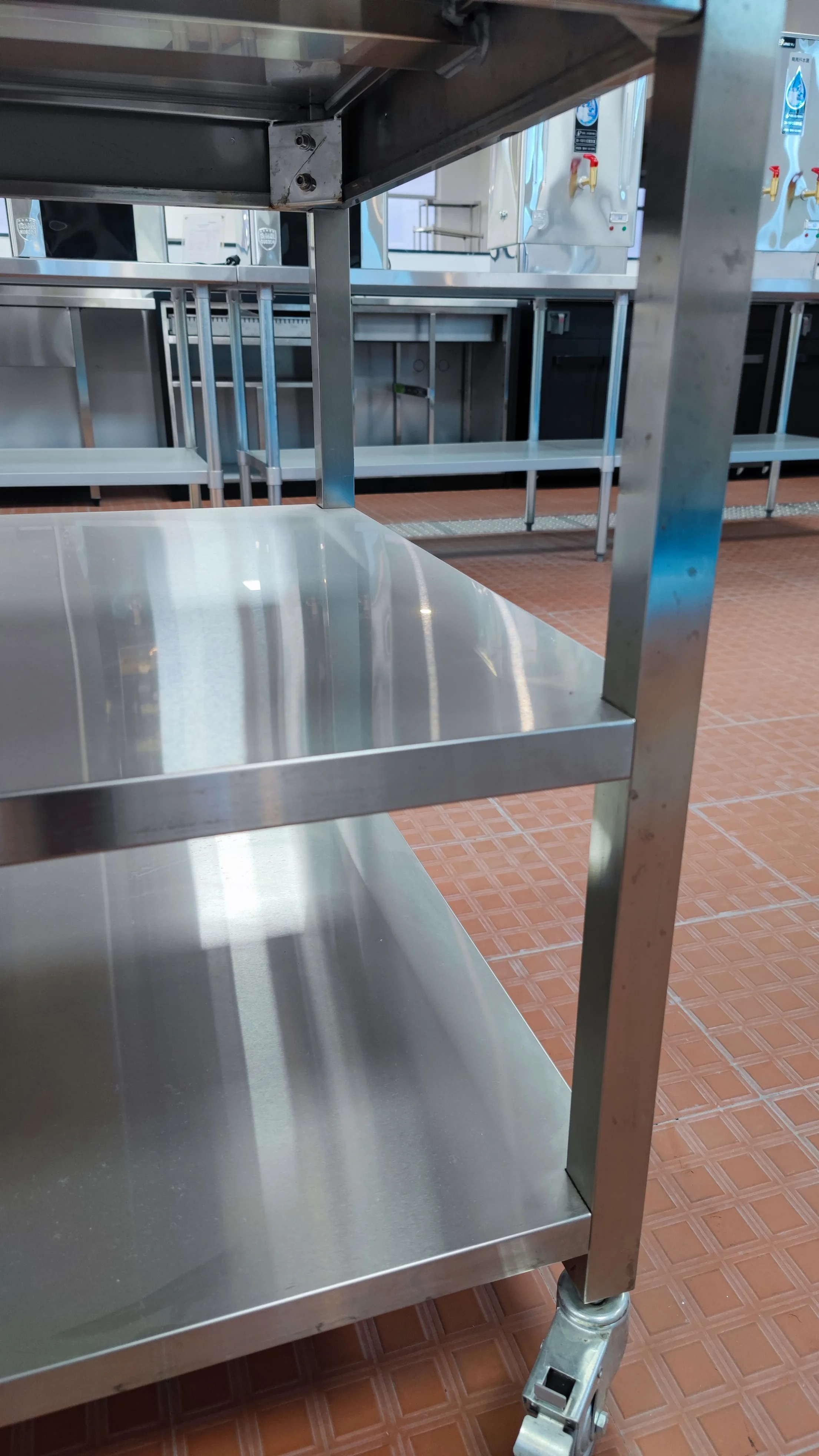 Stainless Steel Kitchen Utility Table with Casters for Kitchen