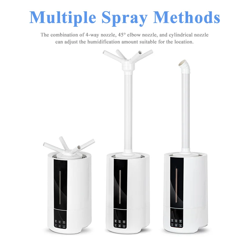 RUNAL 13L Easy to Move Tall Anion 4 Head Mist Maker 4Head Fogger Spray Big Ultrasonic Air Humidifier With Wheel for Plant Flower