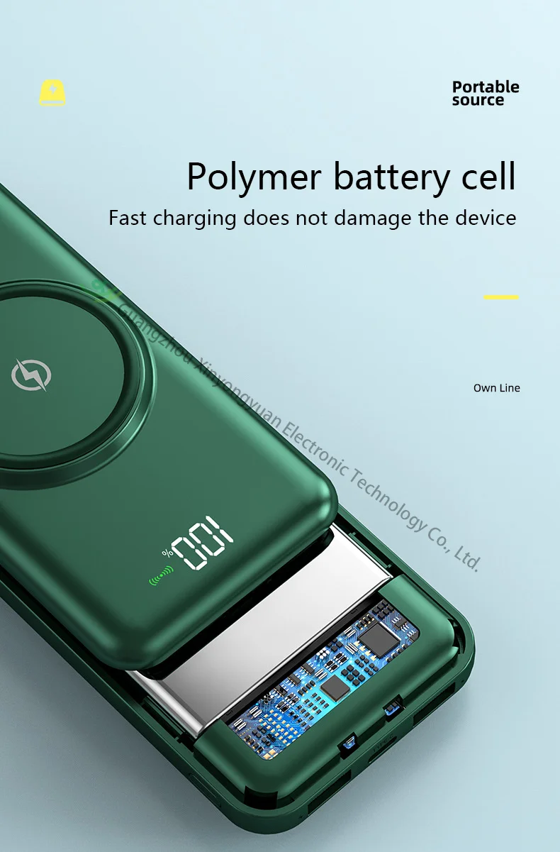 Wireless Power Bank with Cable and 10000 Mah Big Capacity Quick Charge