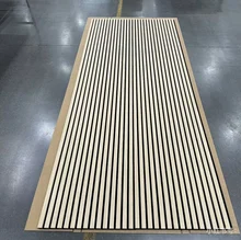 27-13mm Gap Flexible Wood Decorative Panels 3D Acoustic Wall Panels MDF Composite Wood Slat Soundproof Acoustic Panel