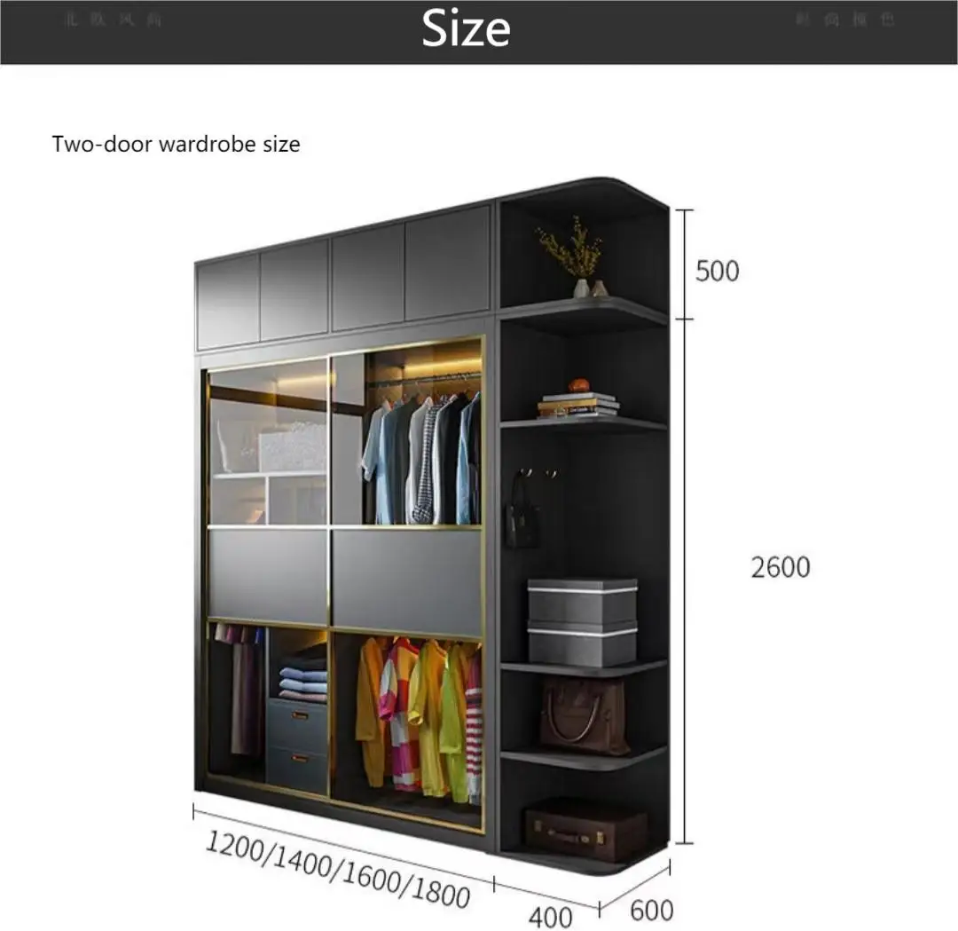 Modern Luxury Open Door Floor To Ceiling Wardrobe Modern Solid Wood And ...