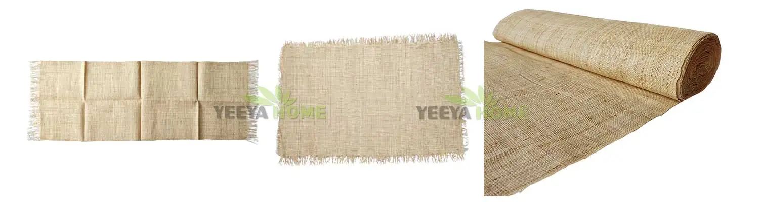 Le Rafia Natural Raffia Palm Leaf Fiber Fabric With Fringe - Eco-Friendly ...