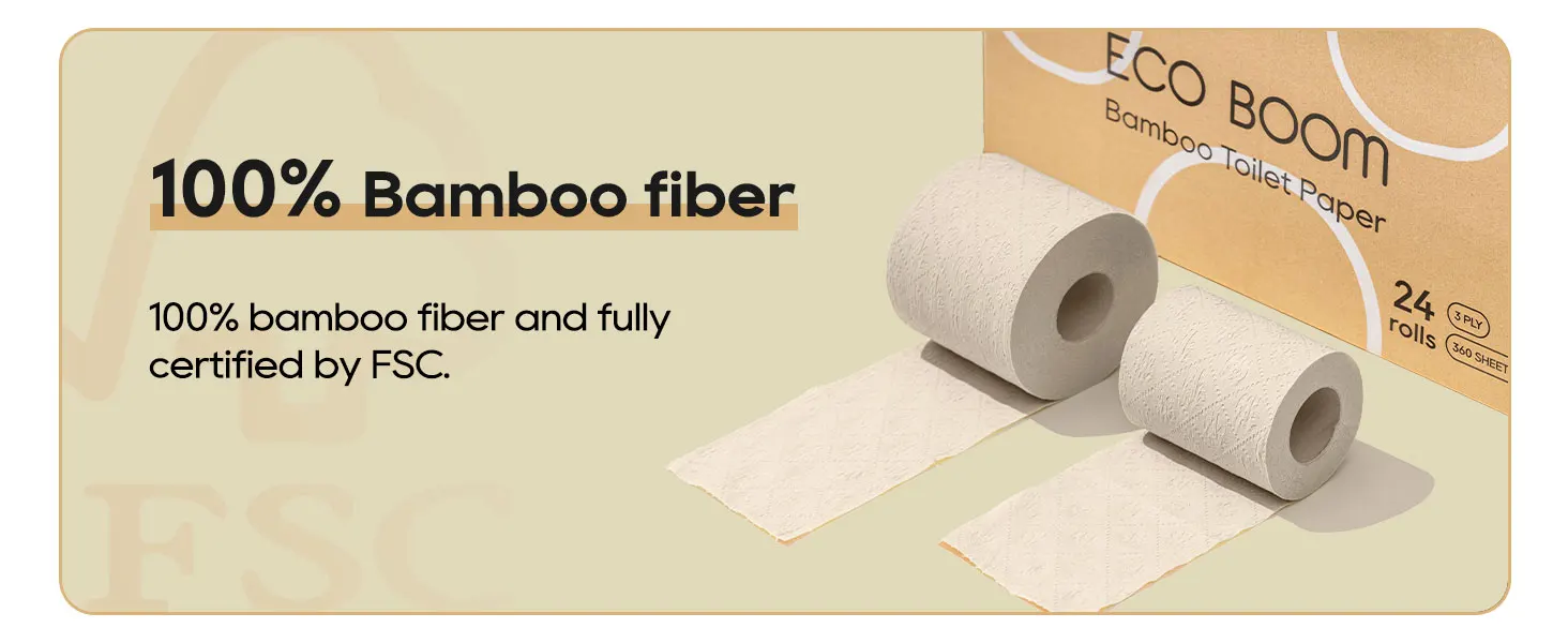 ECO BOOM natural ecologic eco bio printed 3 ply in bulk supplier distributor toilet paper roll