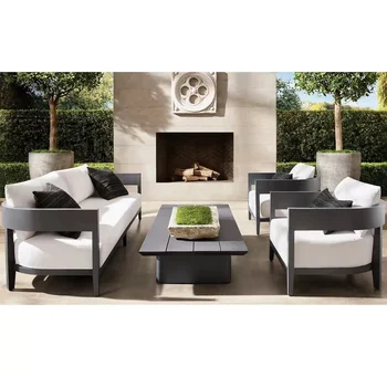 Aluminum Chair Outdoor Garden Rattan Furniture Set Rope Furniture Set Aluminum Frame Couch Furniture/Sectional Sofa