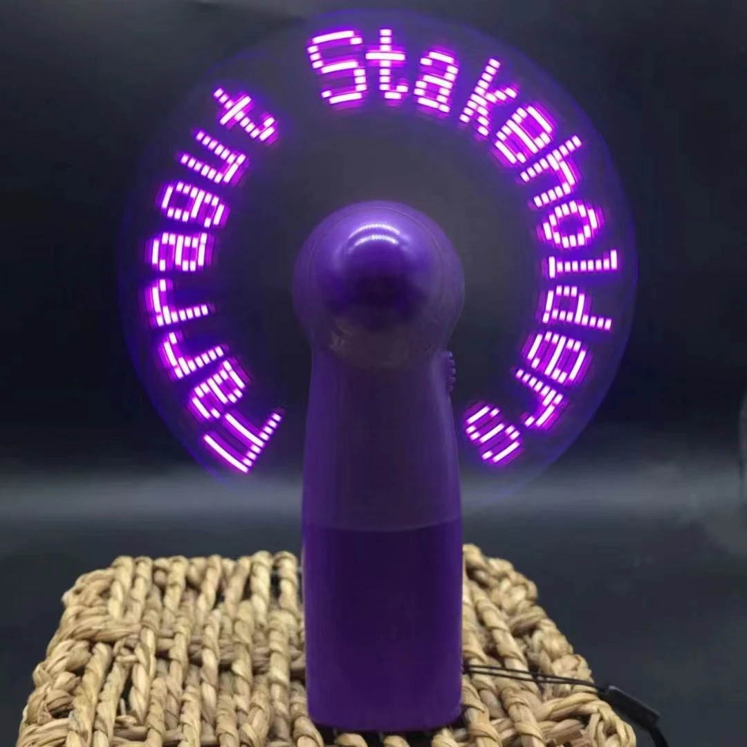 Portable Led Sign Fan Mini Fan with Light - Portable Cooling & Programmable LED