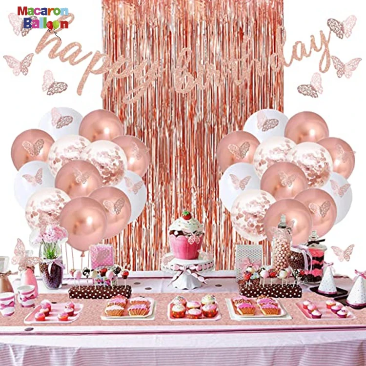 Feliz Cumpleaños Globos de cumpleaños, Niña decoración, Decoración de  cumpleaños oro rosa de 16 pulgadas, Feliz Cumpleaños, banderas, 60 Parte  decoraciones. - China Fiesta de cumpleaños decoración suministros y Feliz  Cumpleaños Carta Banner precio