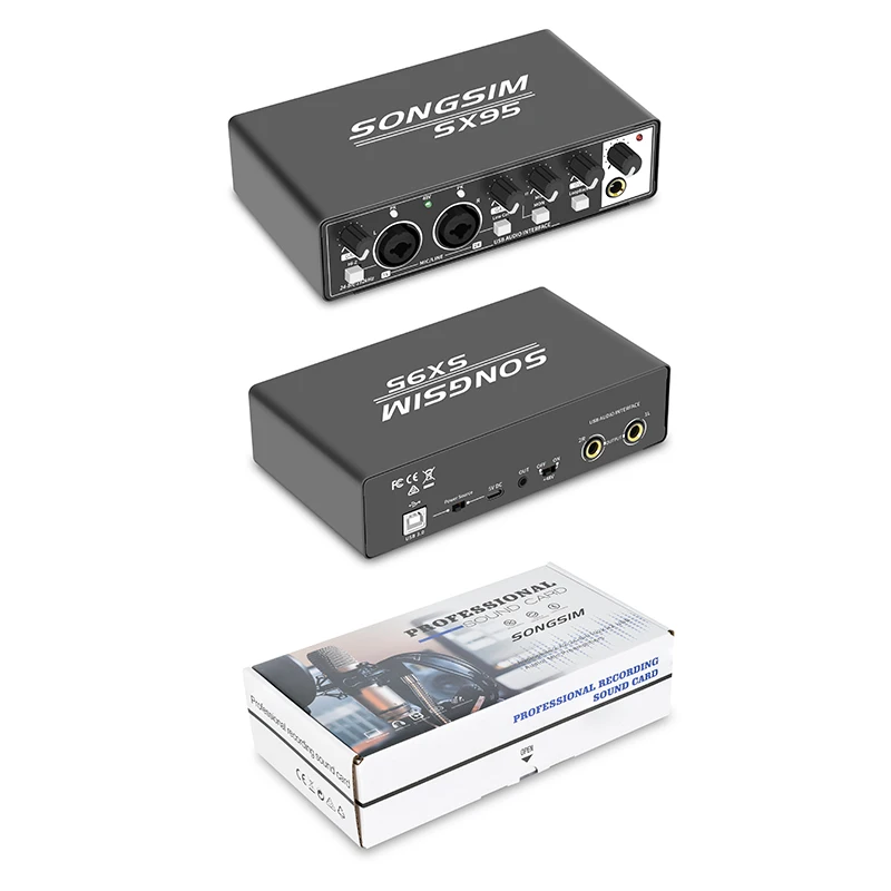 SX95 USB Sound Card - Professional Audio Interface for Podcasting